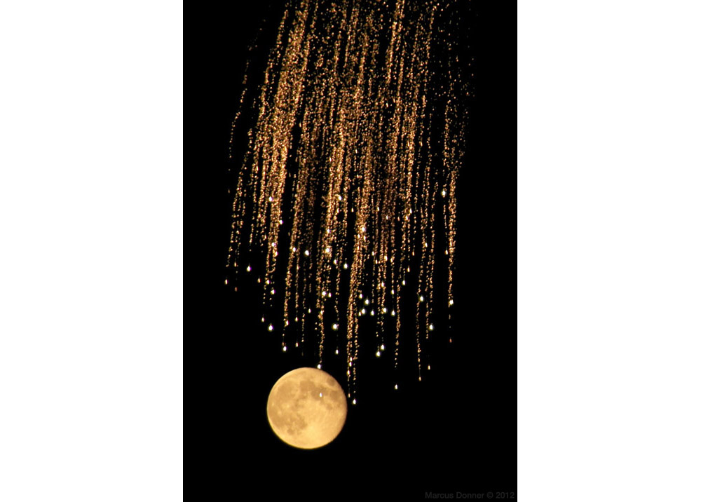 Fireworks moon